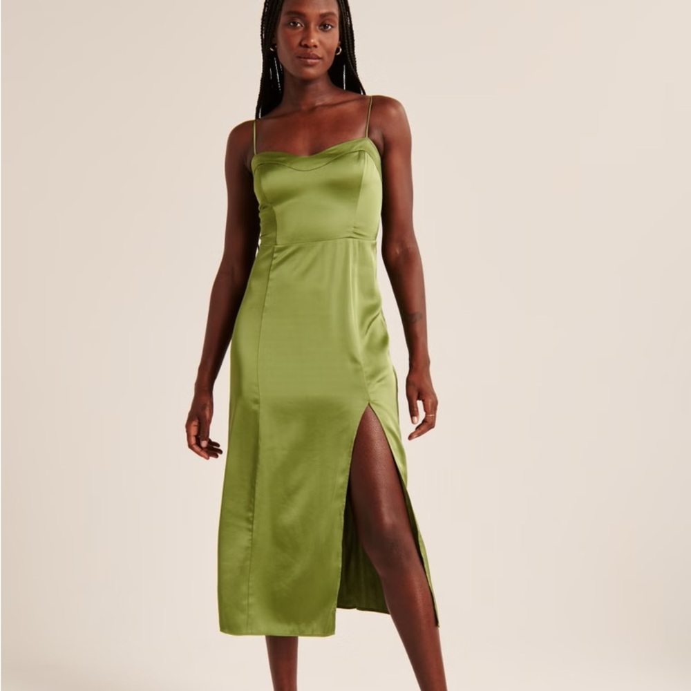 Green Satin Dress
